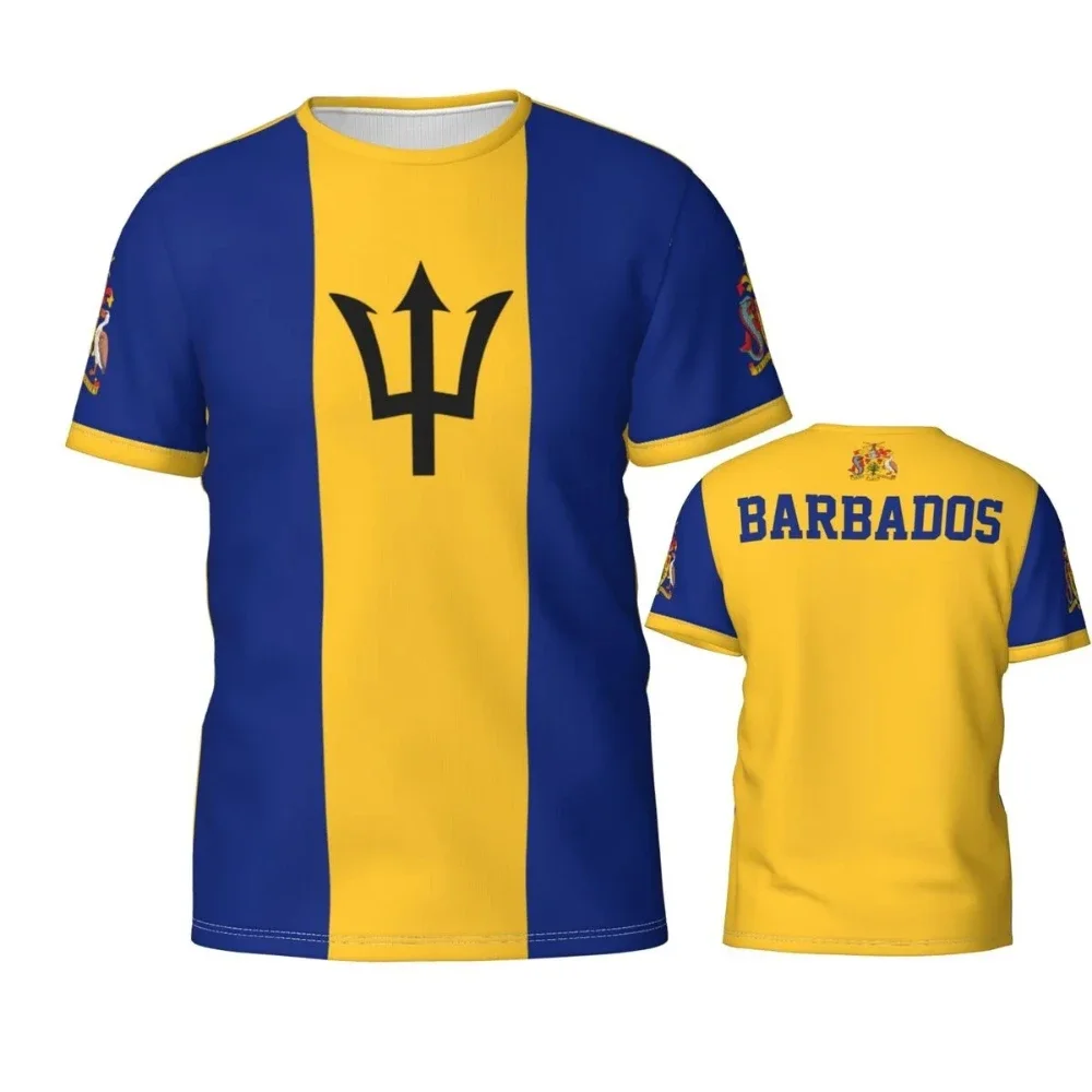 Barbados Flag 3D Print High Quality T-Shirts Outdoor Casual Loose Personality T Shirt Summer Unisex Breathable Sports Tops