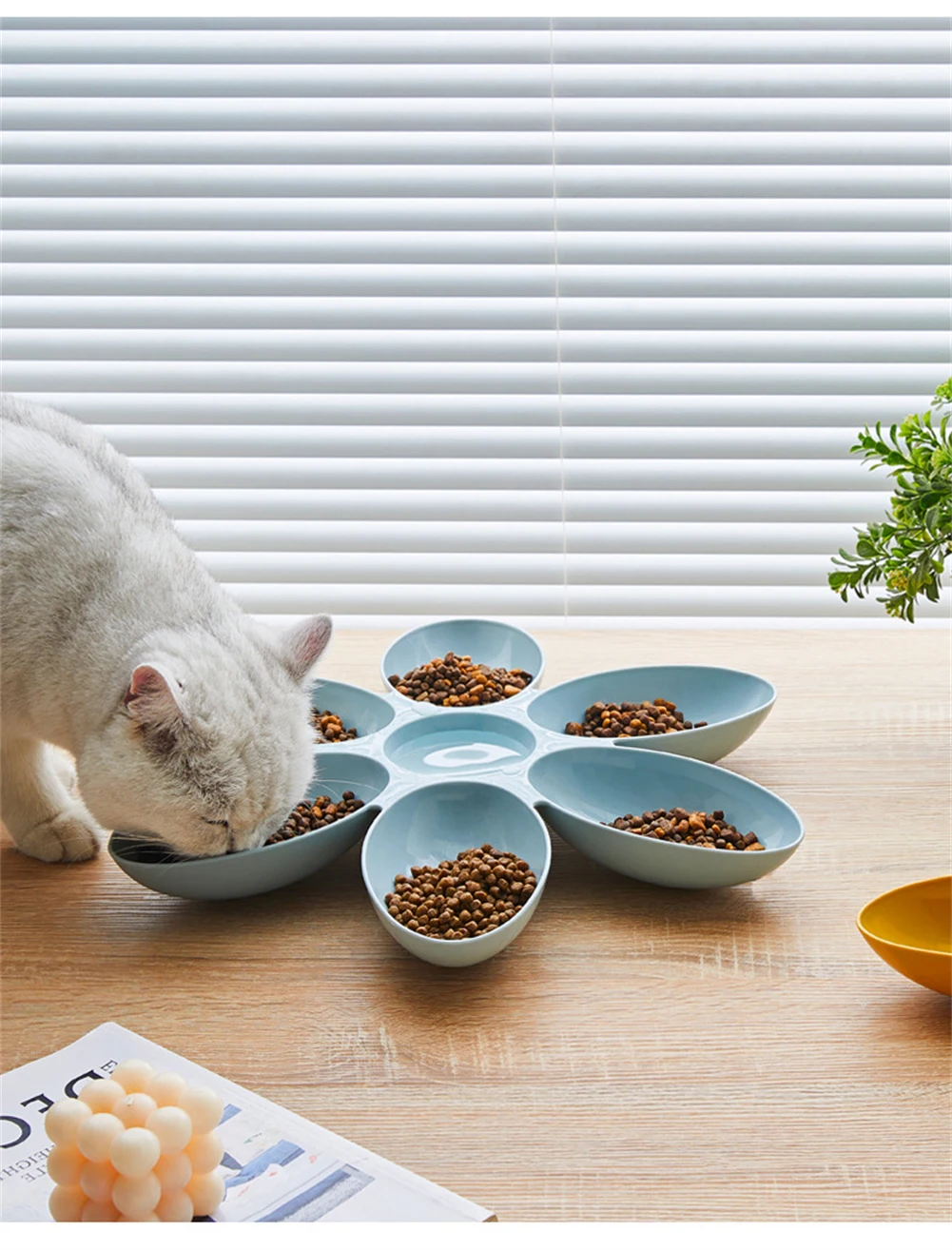 Katzenschüssel, Mehrfach-Katzenblütenförmige Futterschüssel, Spezial-Milchschüssel für Babykatzen, Multifunktionale Katzen- und Hundefutterschüssel, Verbesserte Tierfutterzeit – Detail 4