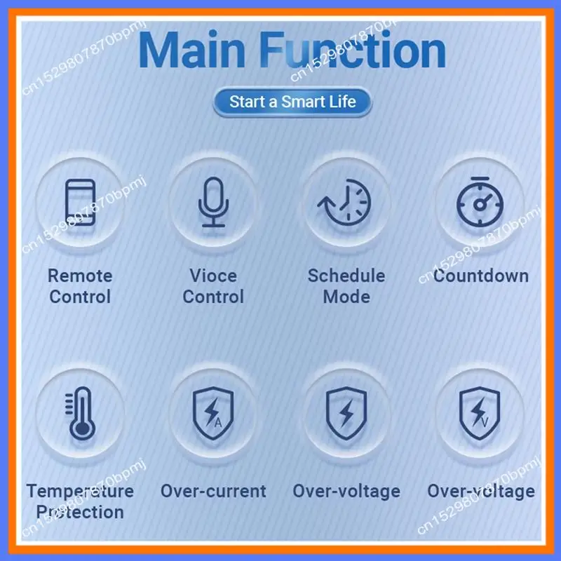 

Умный автоматический выключатель BAAE Tuya WIFI 1P + N 1A-63A Регулируемая DIN-рейка с измерением Работа с Smart Life Alexa Home