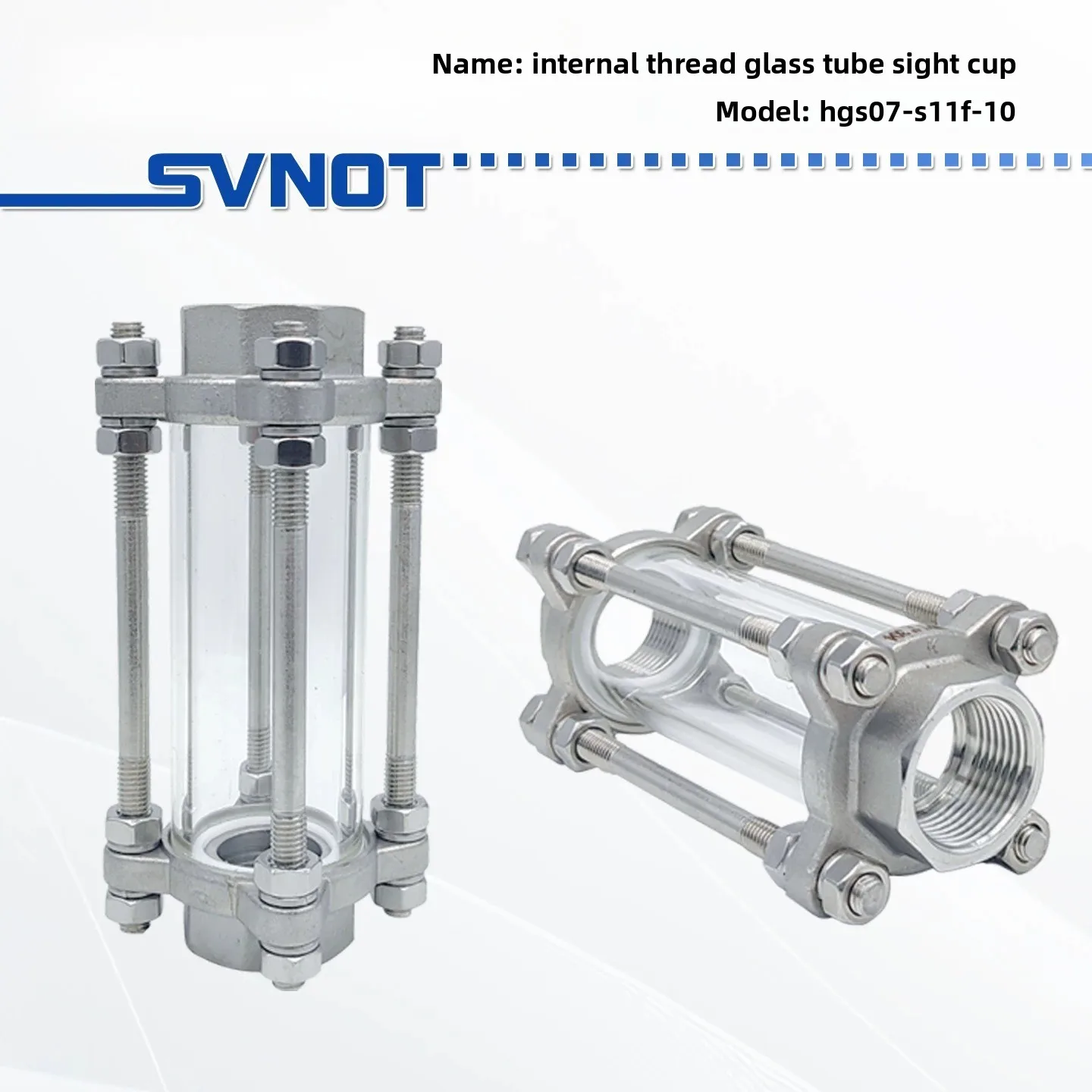 304 stainless steel internal thread sight cup, thread buckle pipe glass sight glass observation window DN25