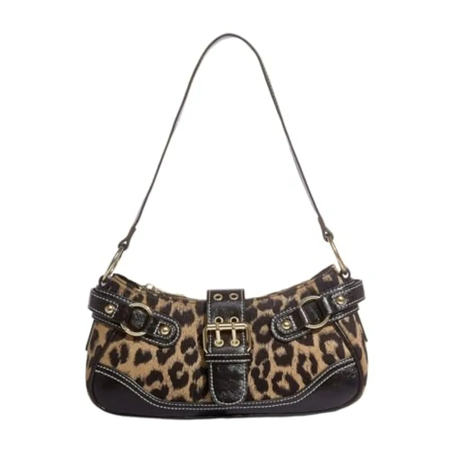 

SHENHE Women's Leopard Print Purse Y2k Shoulder Bag Goth Punk Retro Underarm Handbag
