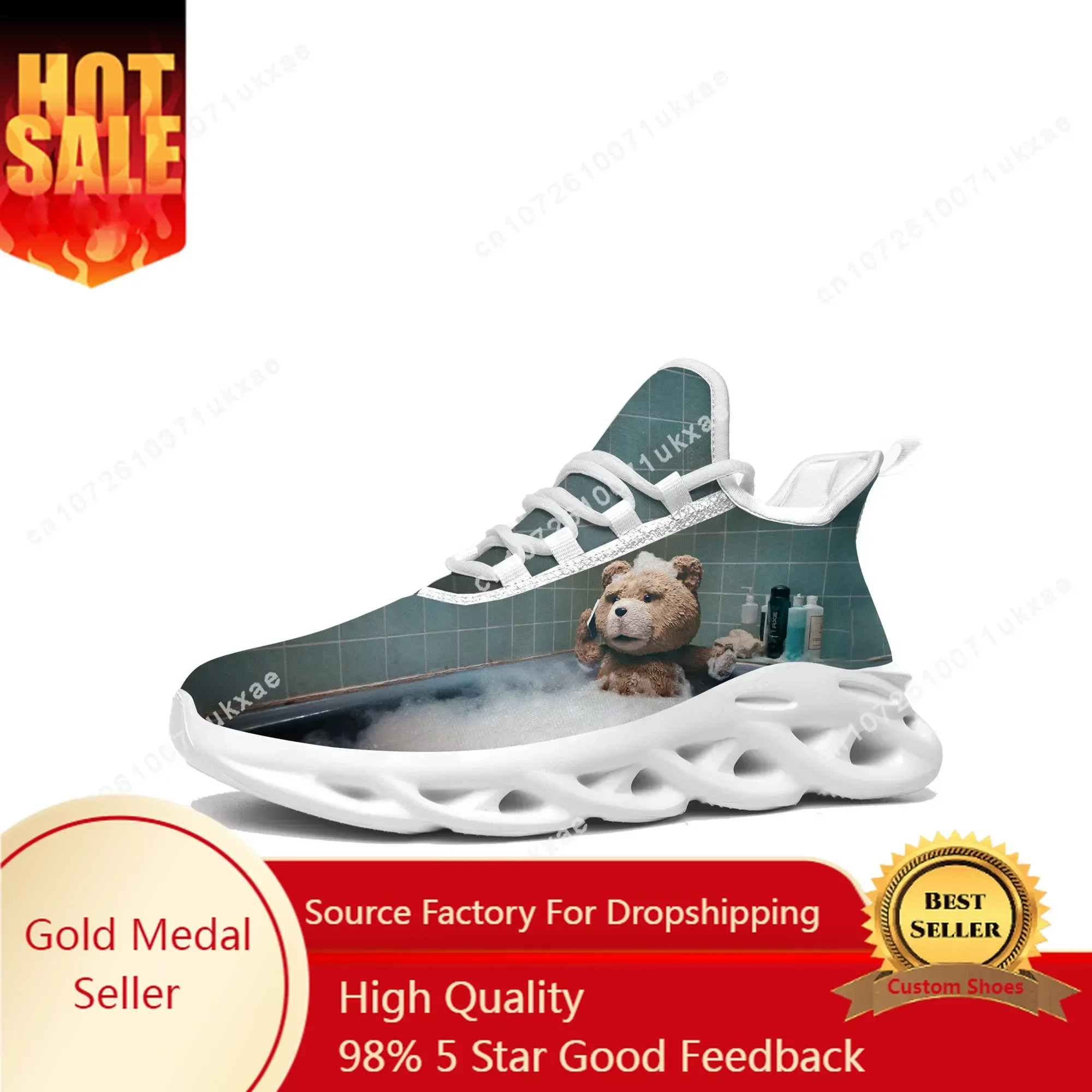 

Ted Bear Movie Beer Bath Flats Sneakers Mens Womens Sports Shoes High Quality Sneaker Lace Up Mesh Footwear custom made Shoe