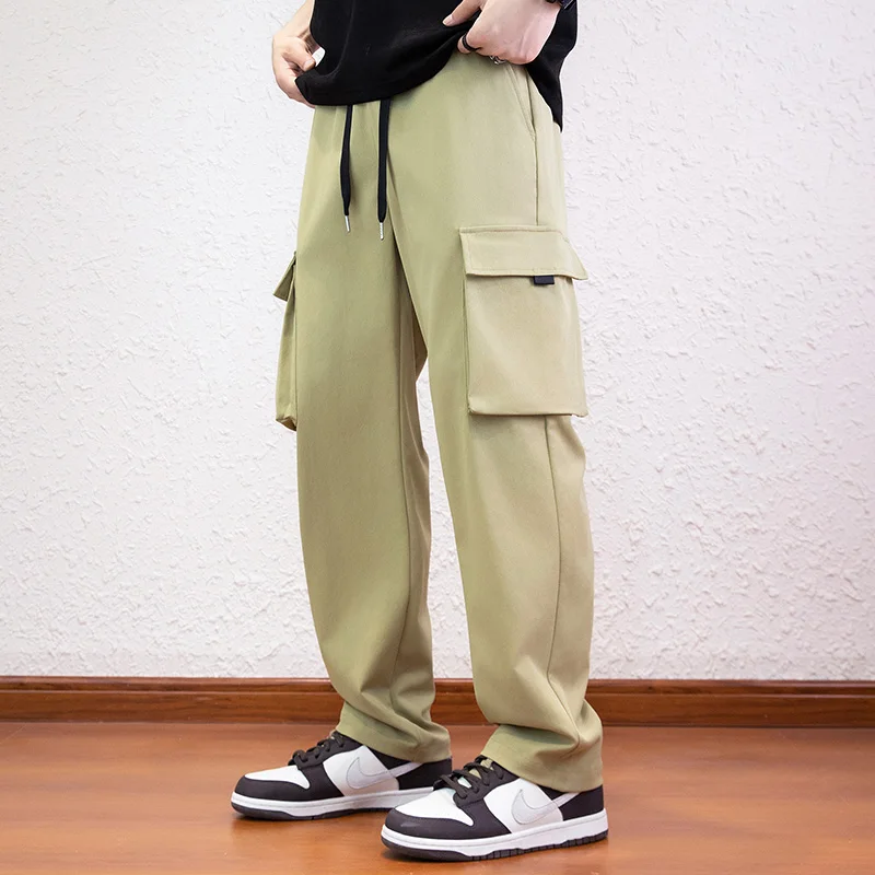 

2024 new thin casual workwear pants for men, loose fit plus fat plus plus size flat foot sanitary pants, casual pants, workwear