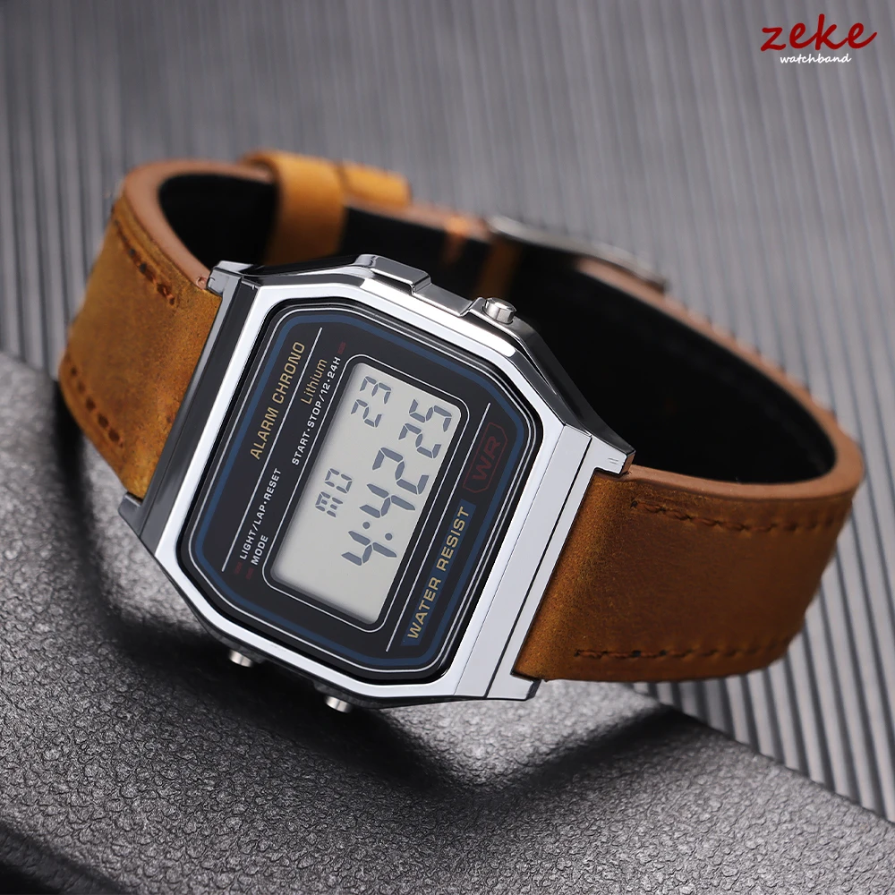 18mm 19mm 20mm 21mm 22mm 24mm Vintage Cowhide Watch Strap Universal Leather Watchband Retro Bracelet Quick Release Bar Wristband image 4