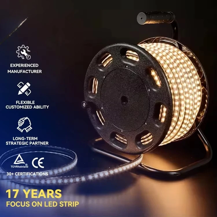 

High CRI Indoor Outdoor Decorative LED Tape Light Smd5050 72LEDS Per Meter AC220V 12MM LED Light Strip