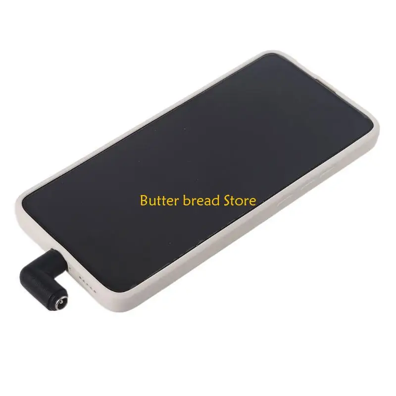 W89C 5.5x2.1 mm Codo femenino a tipo C Adaptador masculino Adaptador ángulo negro para PowerBank/Tablet/Teléfono Móvil 90