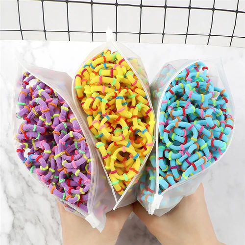 Imagen 2 del producto Cintas para el pelo para niña y niño, lazos coloridos y dulces para el pelo, diadema elástica, coletero, accesorios para el cabello, regalo, 50/100 piezas