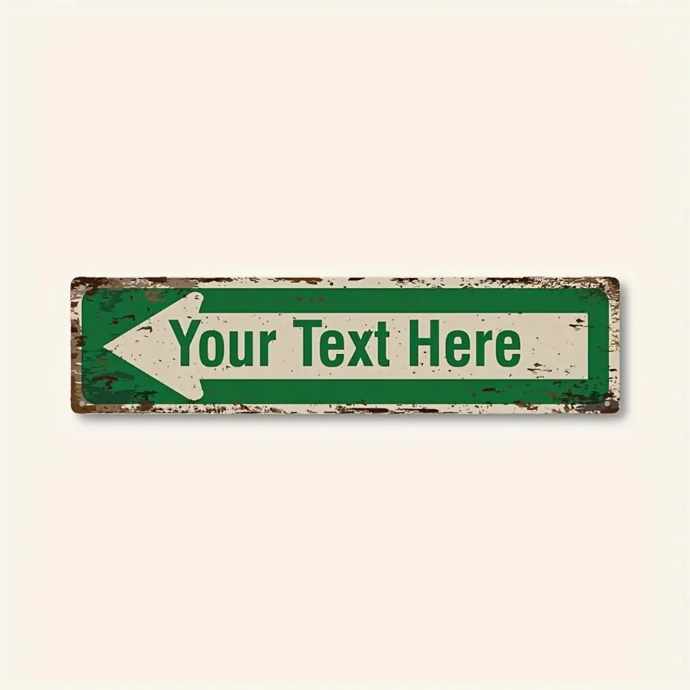Custom Arrow Road Sign - Personalize with Your Name | Outdoor-Style Design for Indoor Decor, Ideal Personalized Room Gift