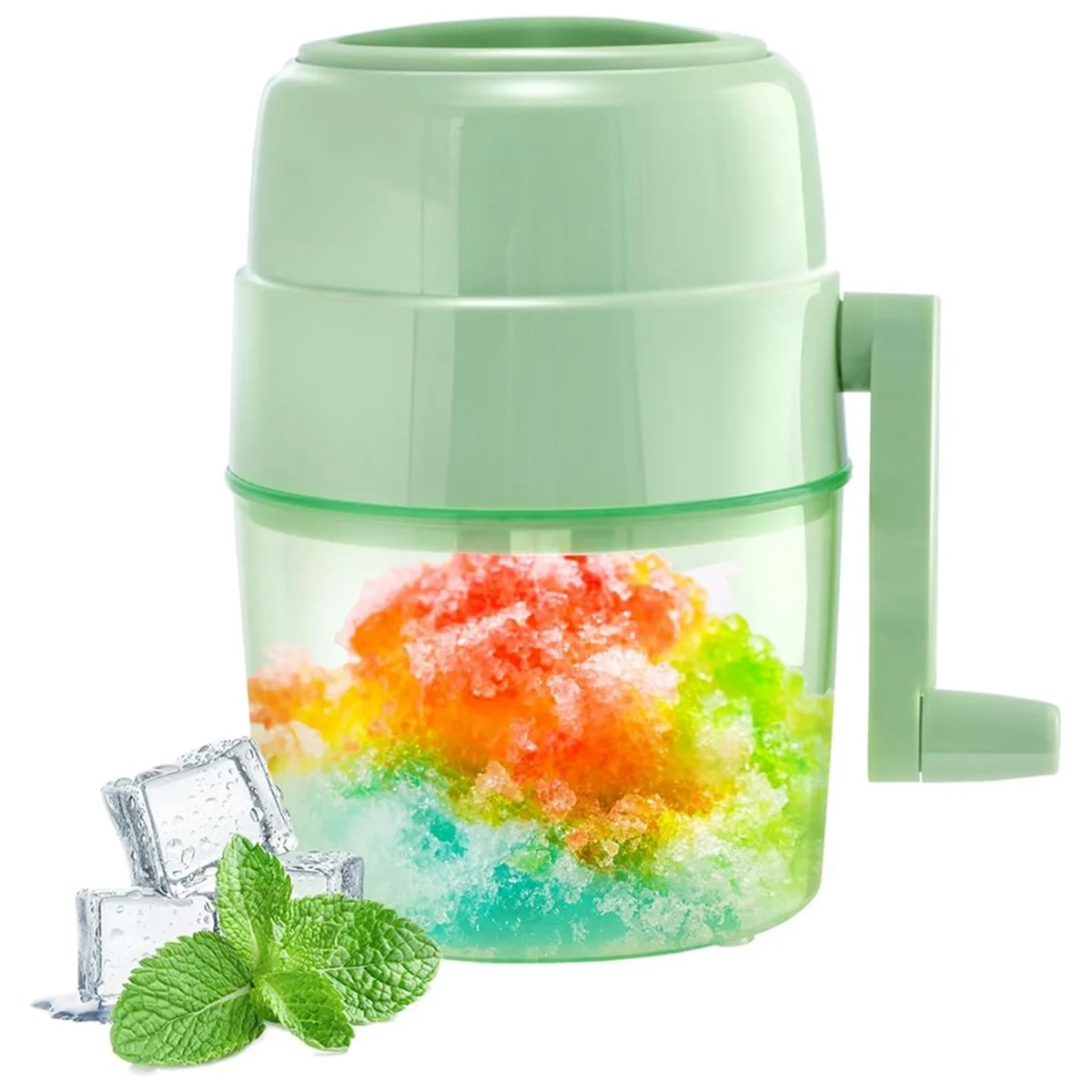 

Snow Cone Machine Shaved Ice Machine Manual Ice Shaver Machine Double Stainless Steel Blade Ice Crusher-T33C