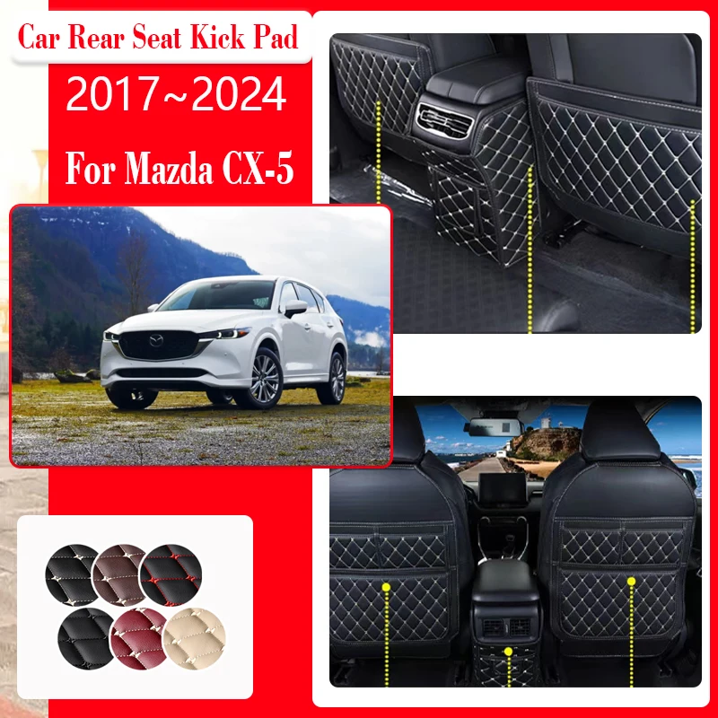 

Car Seat Back Covers For Mazda CX-5 CX5 CX 5 KF 2017~2024 Anti-dirty Pad Leather Storage Carpets Anti Kick MatsAuto Accessories