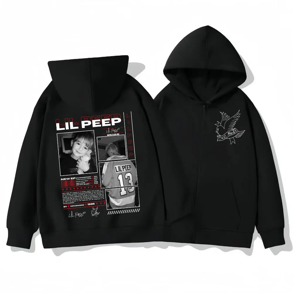 

Rapper Lil Peep Album Merch Zipper Hoodies Fashion Hip Hop Zip Up Hooded Sweatshirts Men Women Clothing Casual Loose Pullovers