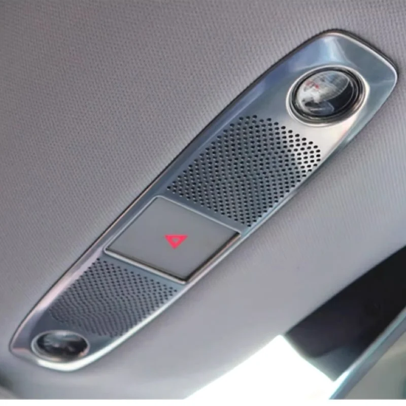 

Stainless Read Light Frame Roof Readlamp Cover Interior Trims For Tesla Model 3 2017-2022 Carbon Fiber Car Garnish Accessories