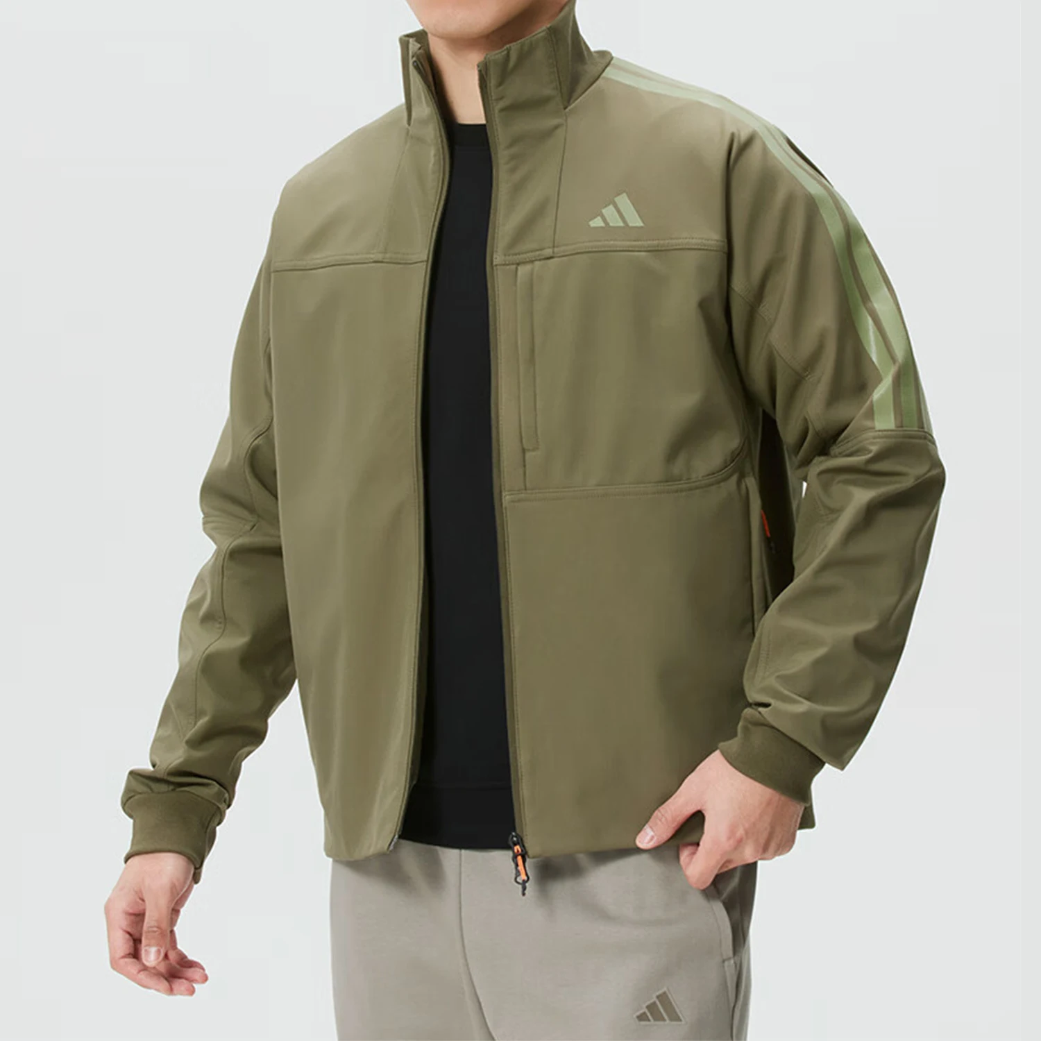 Adidas genuine breathable men's casual and comfortable stand up collar jacket jacket KR2534