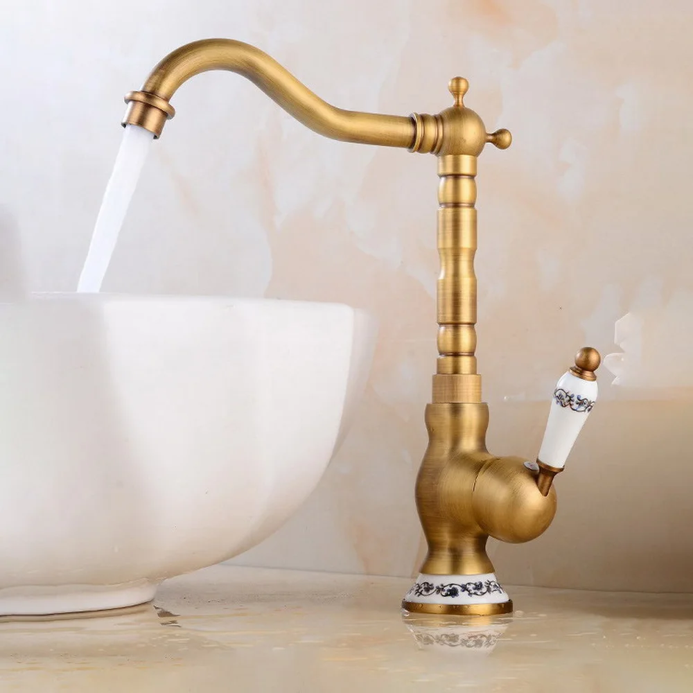 سطح الخيالة النحاس السيراميك قاعدة مقبض الحمام بالوعة المطبخ حوض قطب صنبور ثقب واحد صنبور الساخن والبارد صنبور حوض خلاط mzh034 #5