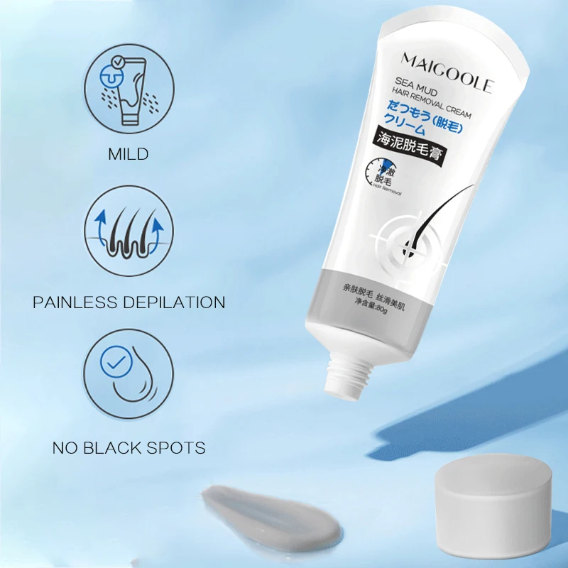 Painless Hair Removal Easy Cleaning Body Beauty Hair Depilation Painless Hair Removal Cream Repair Gentle Non-Irritating 80g