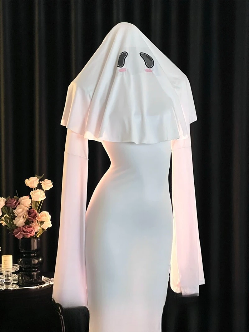 

Костюм для ролевых игр на Хэллоуин для девочек-призраков, длинное платье Pure Desire, сексуальное нижнее белье для косплея, элегантная романтическая одежда для сна для женщин