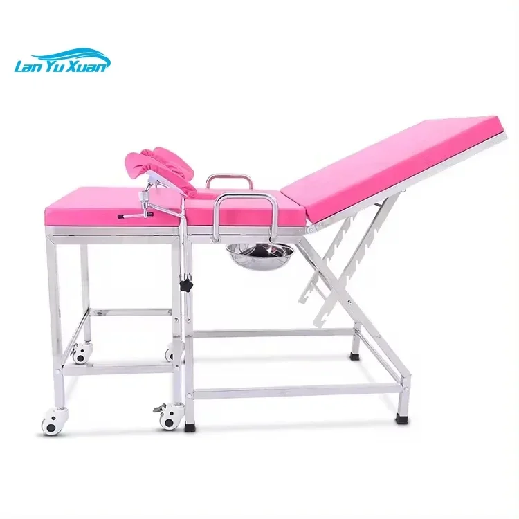 Hospital Furniture Manual Gynecological Examining Bed Table Medical Obstetric Delivery Bed chair