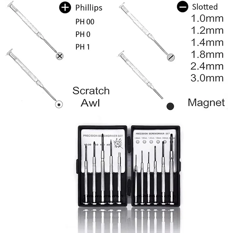 11Pcs Precision Micro Screwdriver Set, Mini Repair Tool Kit for Watch, Jewelry & Glasses Maintenance image 4