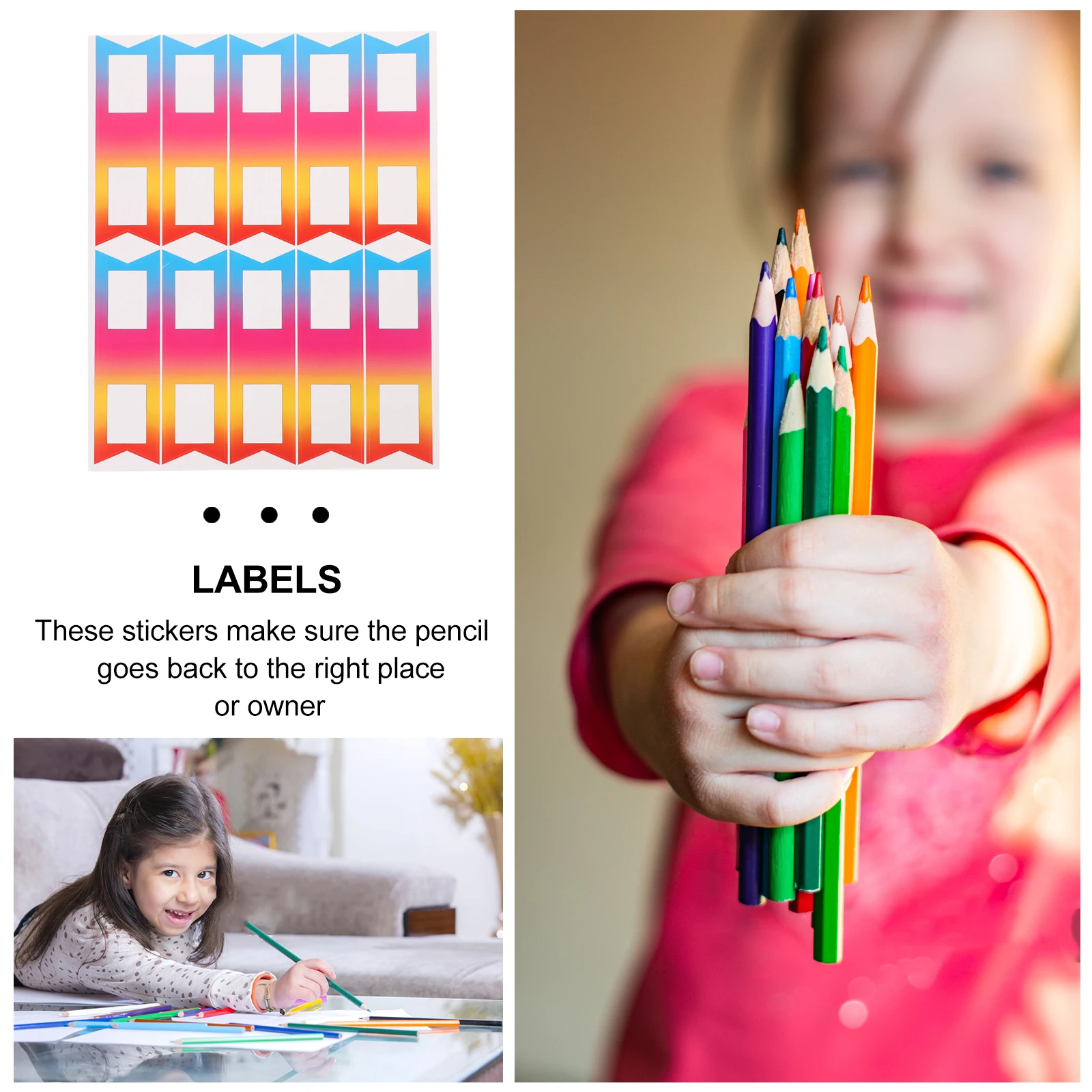 

1 set Colorful Flag-Shaped Classified Tag Stickers Writable Label Decal For Pencil Office School Supply Adhesive Notes Diy