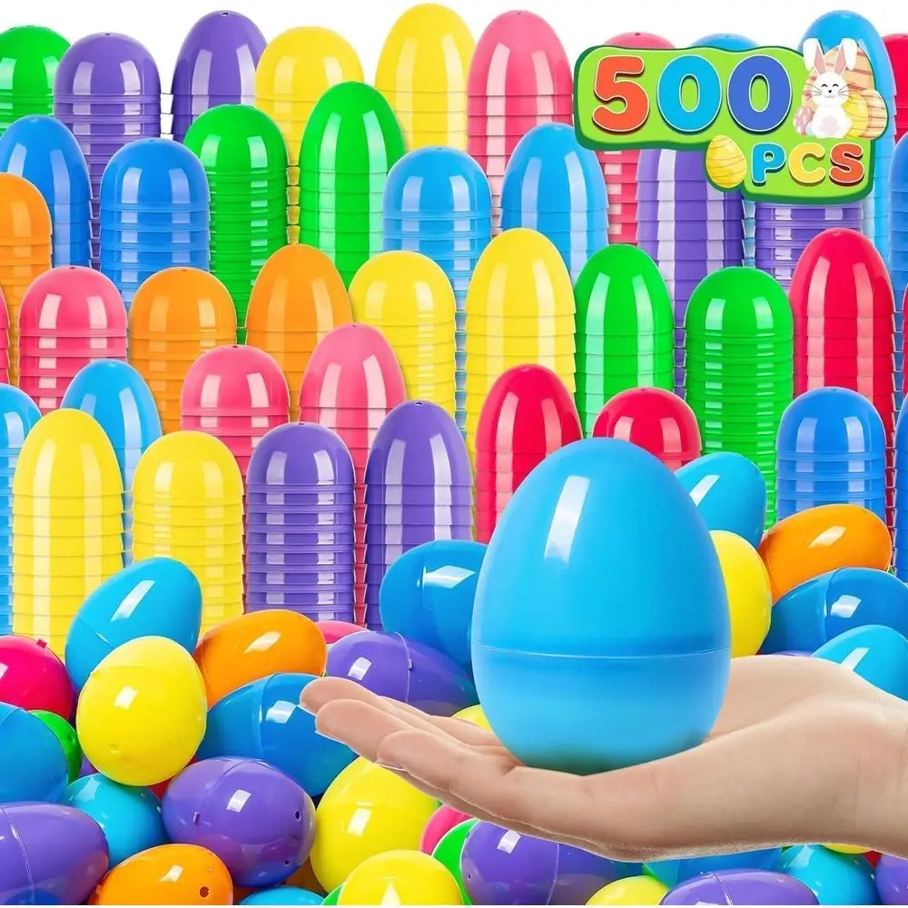 

Набор из 500 больших пасхальных яиц (3,15 дюйма), разноцветные, идеально подходят для пасхальных охот на яйца, наполнения корзин, наград в классе, украшения для вечеринок
