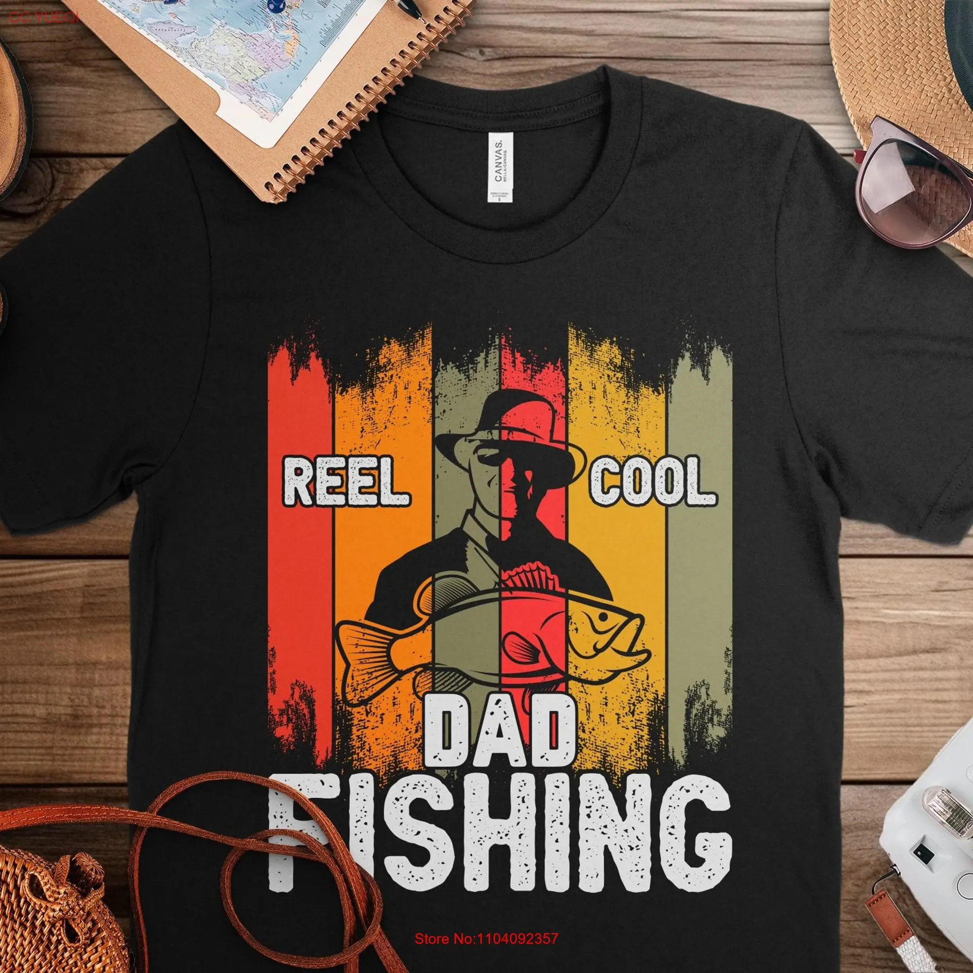 Reel Cool Dad Fishing T Shirt Perfect for Fishermen Father's Day Tote Bag SweaT Design long or short sleeves