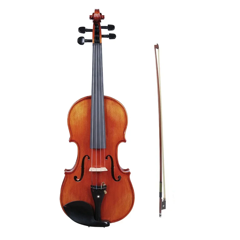 

4/4 Acoustic Violin Fiddle Spruce Wood Front Board Flame Maple Backboard For Beginner Student Performer With Violin Case Shoulde