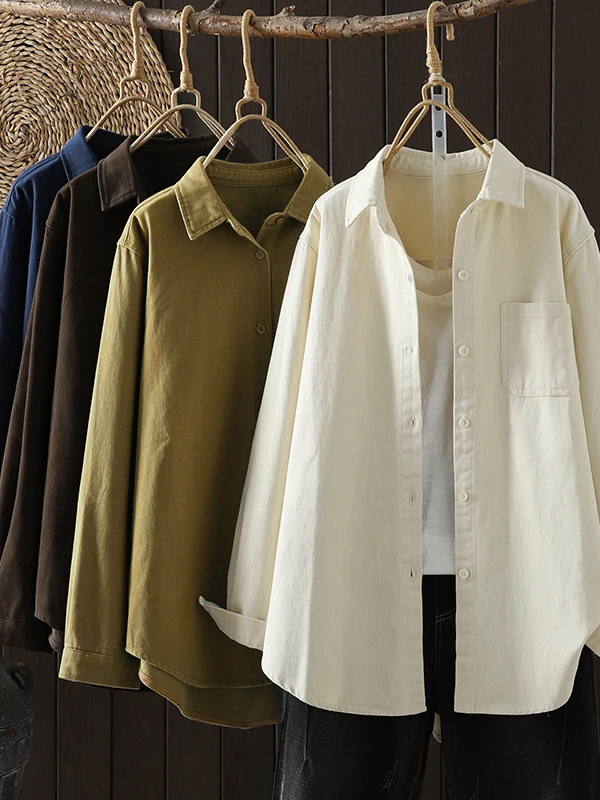 

Thiened, хлопковая спецодежда, корейская женская одежда средней длины, длинная застежка на пуговицах, свободная посадка, осеннее новое поступление