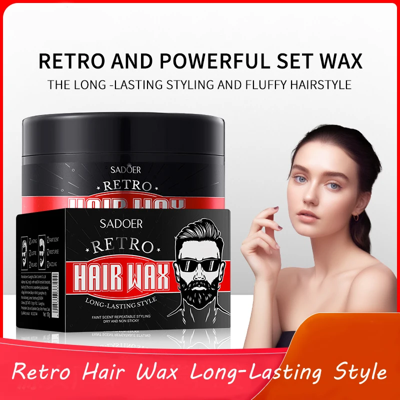 Retro Hair Wax With Strong Styling And Natural Fluffy Hair Mud Gel Cream Non-Greasy Style For Men Women Broken Hair Artifact