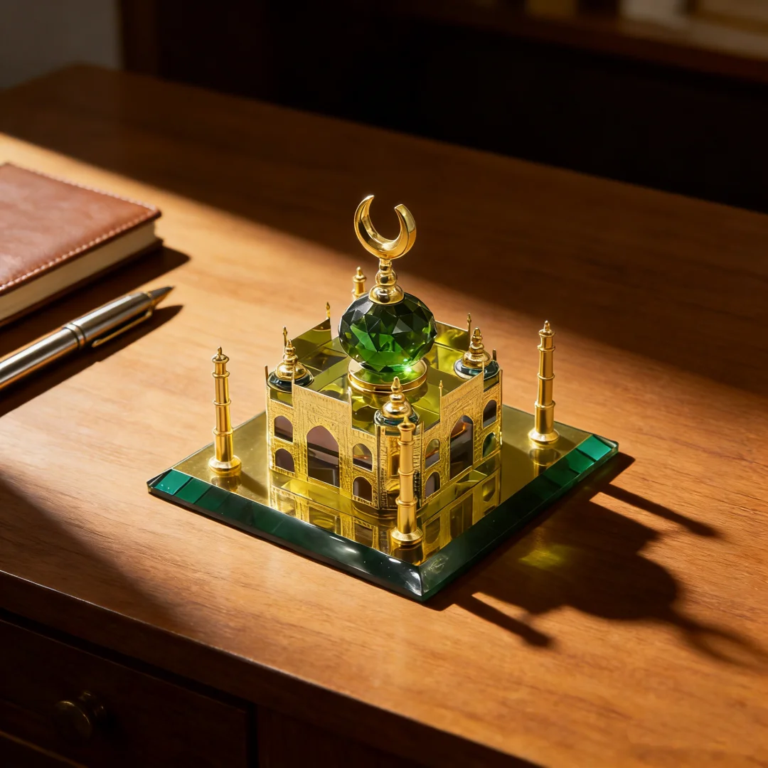 Xiangling Crystal Desktop Ornament, Exquisitely Polished Crystal Building, Featured Craft Ornament for Business Gifts