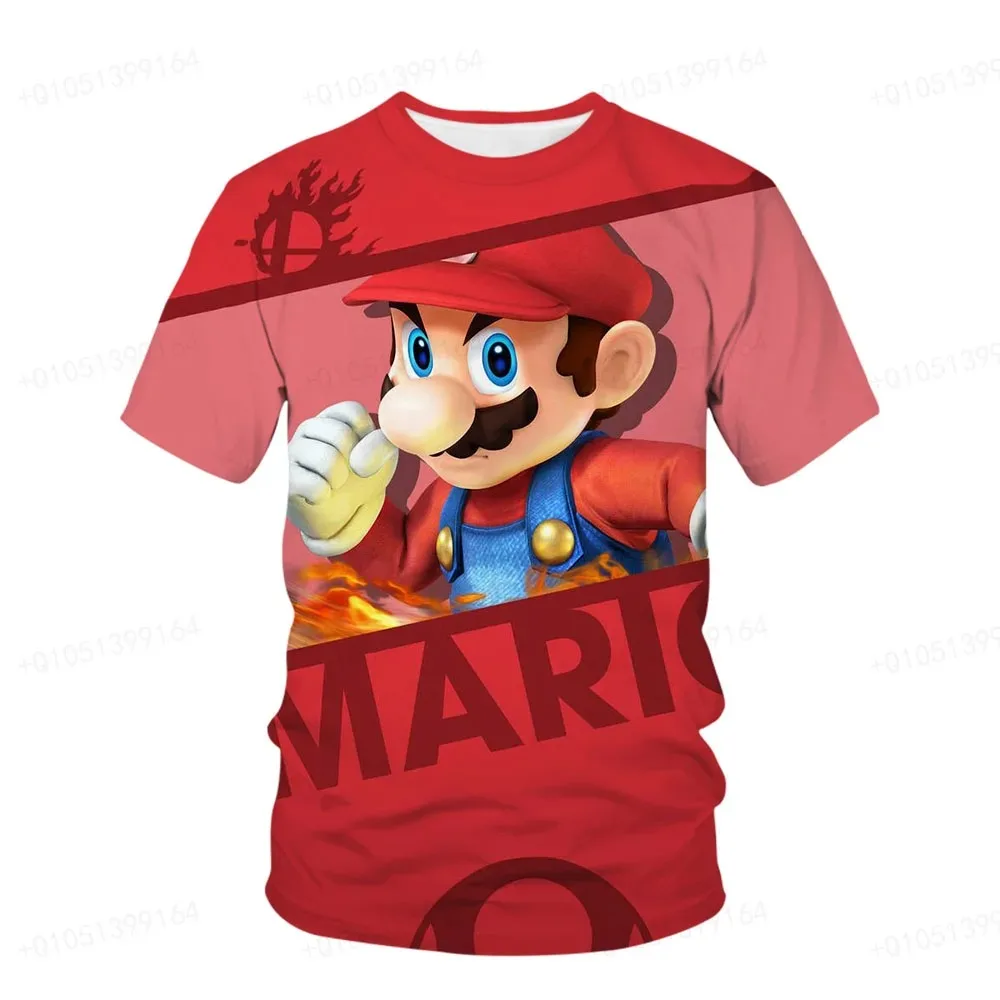 

2025 New Japan Super Mario Cartoon Children's Top T-shirt Summer Boys and Boys Seven Dragon Ball Fashion Cartoon Top T-shirt