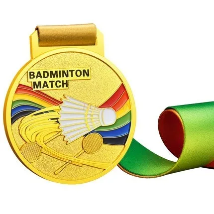 

New Badminton Medal Men's Singles Women's Doubles Mixed Basketball Football Gold Foil Children's Cup