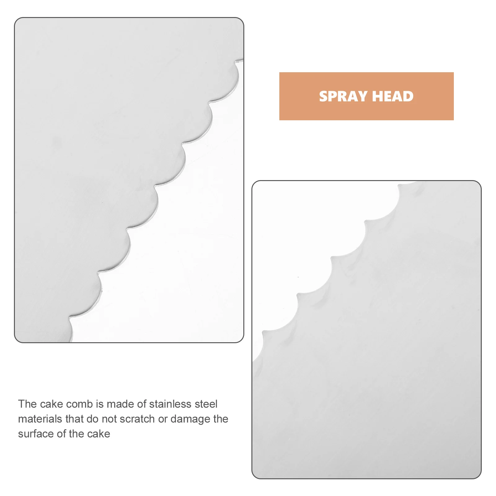 

2pcs Stainless Steel Scraper Baking Tools Cake Cream Scrapers Textured Design Frosting Smoother Tool For Icing Decoration