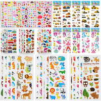 12/24pcs 3D Cartoon Bubble Stickers More Than 100+ Styles Random DIY Decoration Graffiti Stickers for Diary Luggage Laptop