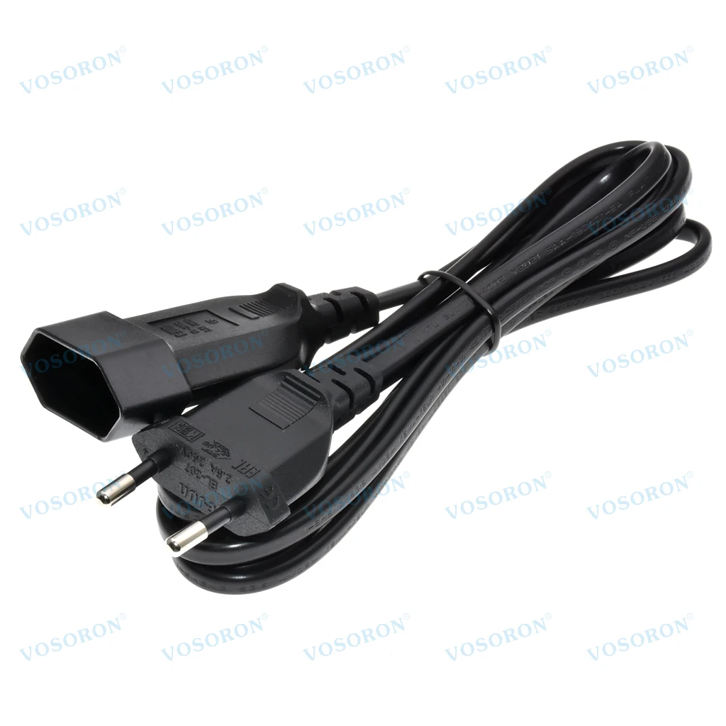 EU Standard Power M/F Extension Cord, CEE7/16 Male Plug to Female Socket Power Adapter Cable, 2.5A/250V, 2m