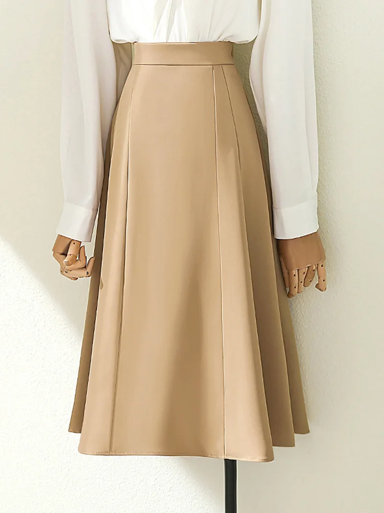 

Формальная юбка трапециевидной формы с высокой талией для женщин Ele Busin, весенний сезон, универсальные юбки миди длиной от Be...