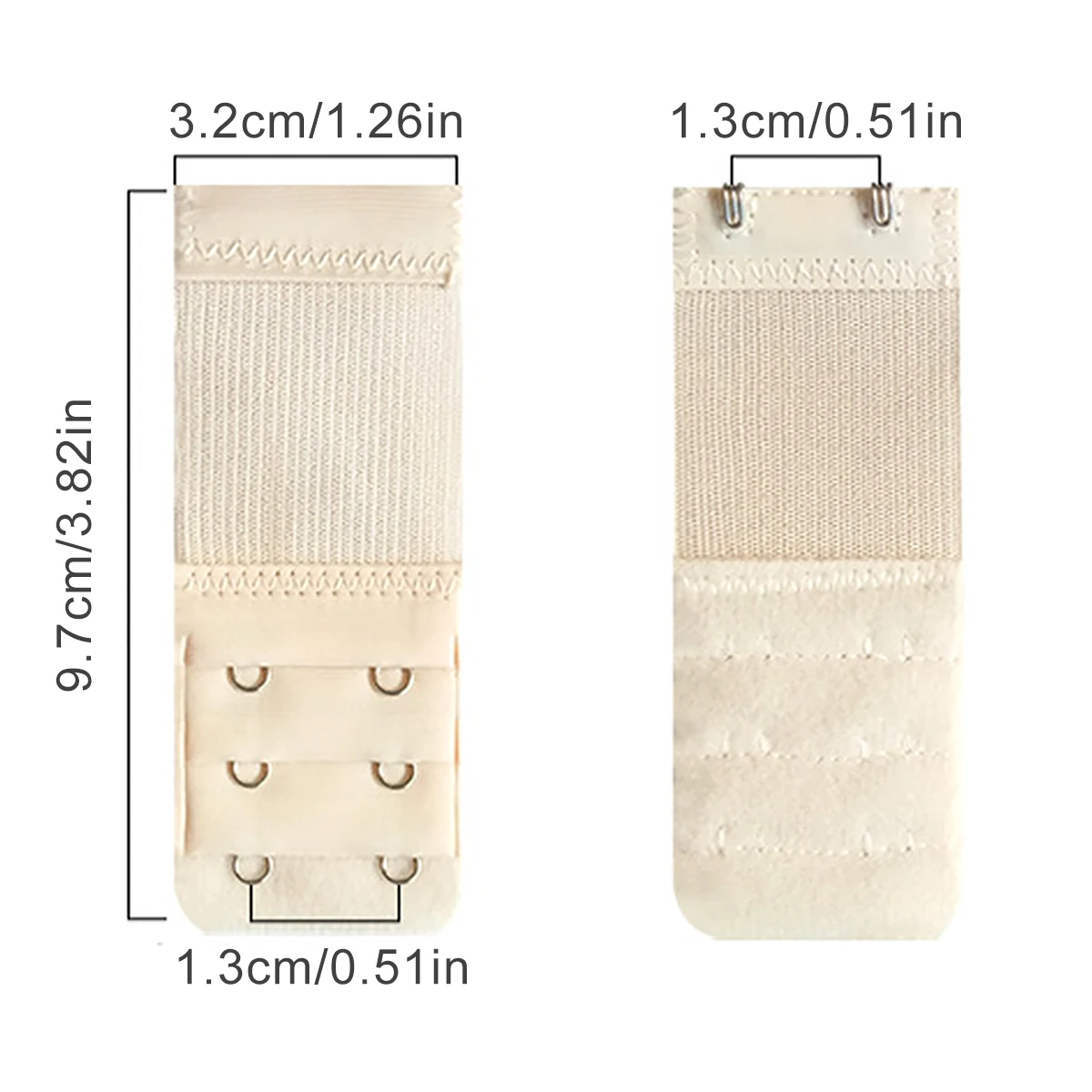 3pcs 3 Rows 2 Buttons Bra Extender for Women\'s Elastic Bra Extension Strap Hook Clip Expander Adjustable Buckle Intimates