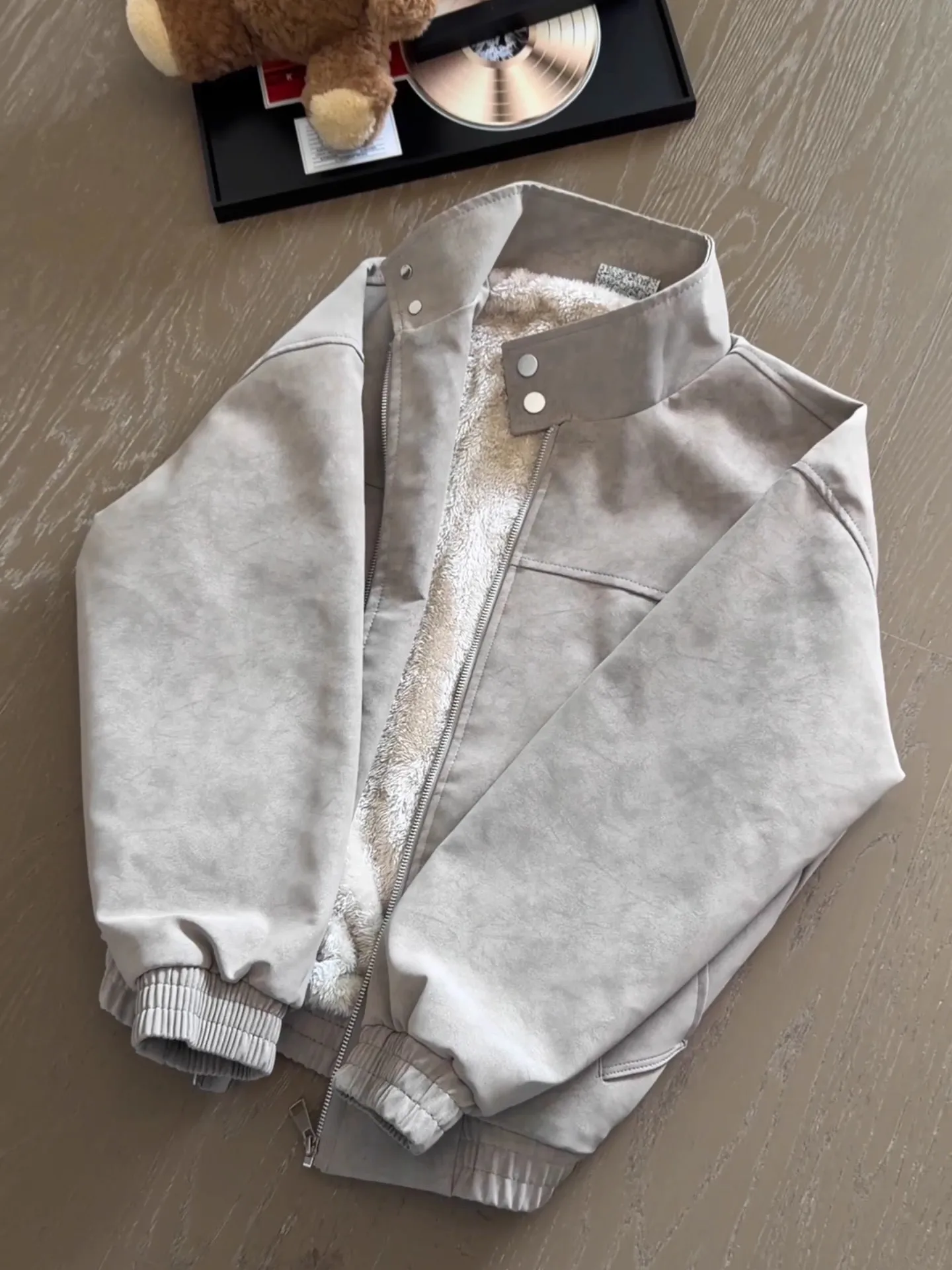 

Cleanfit Dyed ort Jaet Thiened Fce Stand Collar Motorcycle Sle Cotton Coat for Men Autumn Winter Outerwear