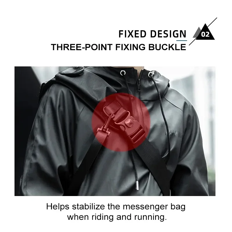 Messenger Bags For Men Waterproof Large Crossbody Shoulder Men\'s Hip Hop Street Cycling Travel Multilayer Antitheft Design Bags