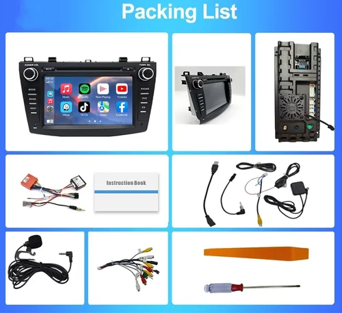 Imagen 2 del producto Carplay para Mazda 3 2009-2013 7 'GPS inalámbrico Android Auto WiFi SWC RDS BT FM USB Mirror Link doble Din estéreo para coche