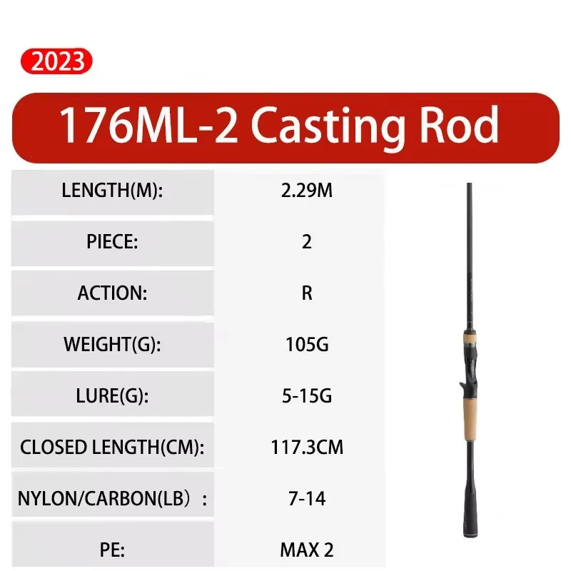 

Удилище спиннинговое EXP Series 2 секции Supercast R/RF/F/FF 1.85-2.44M с катушкодержателем CI4+ и кольцами SIC, портативное
