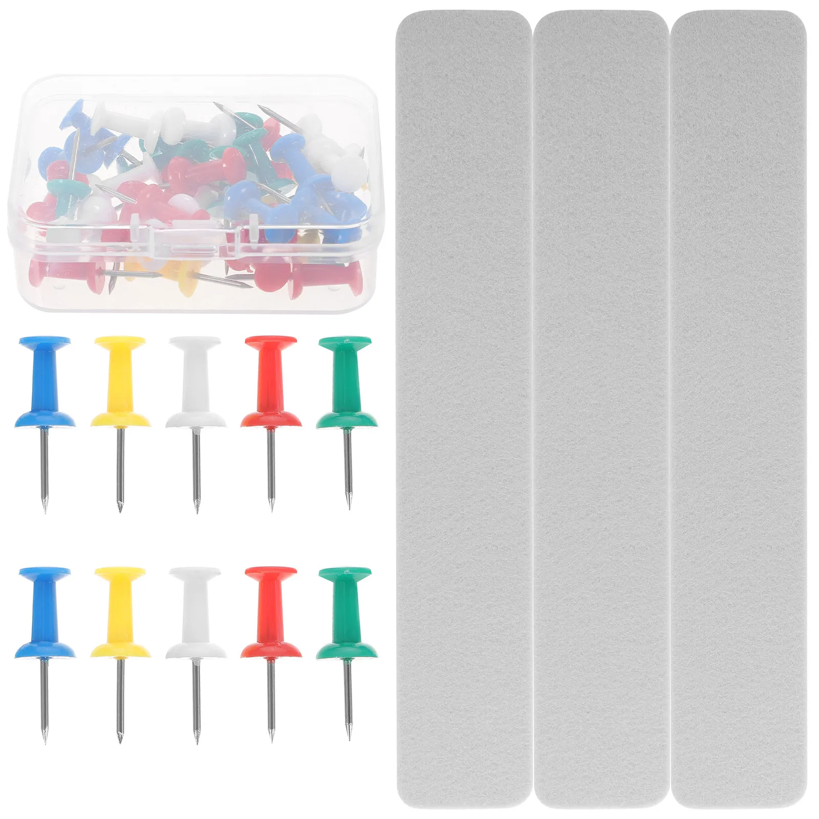 

1Set Bulletin Board Strips Premium Felt Eva Material Bright Colors Easy Install Small Pin Boards for Office Home School Decor