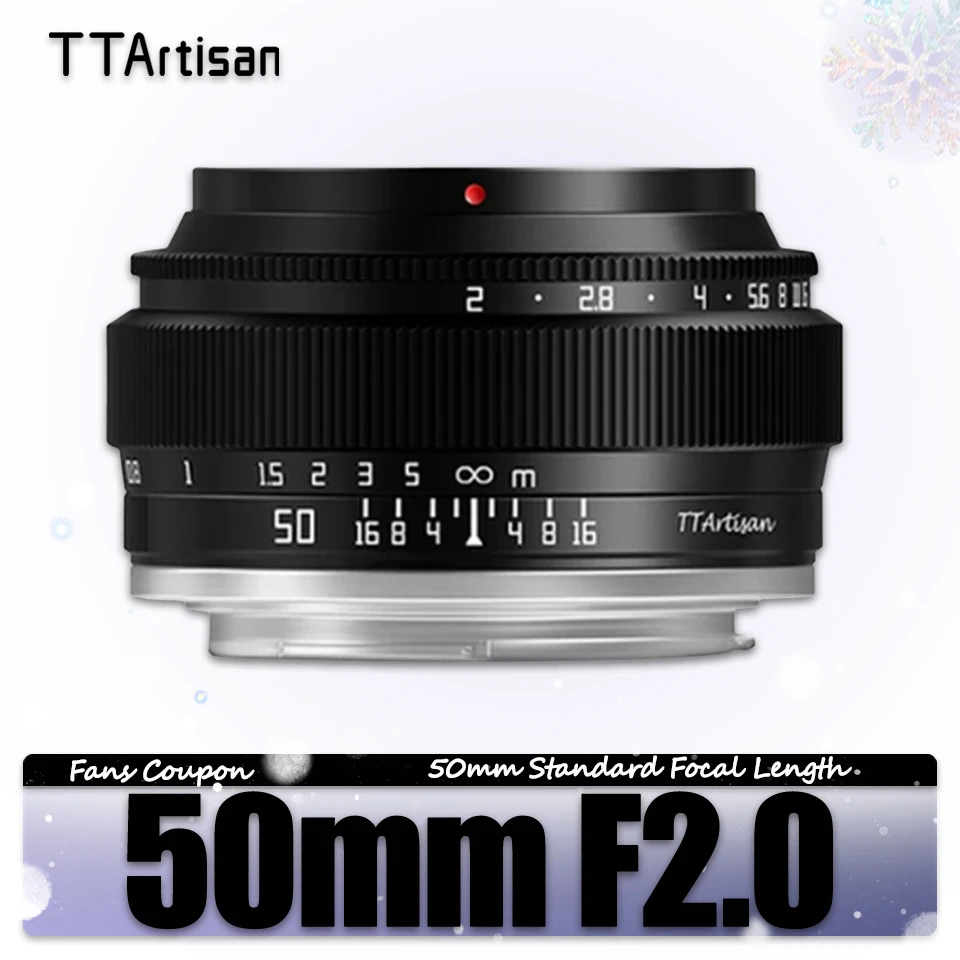 TTArtisan Full Frame 50mm F2 MF Camera Lens for Portrait Photography Sony A7RIII Fuji Canon RP Nikon Z5 Sigma FP Olympus EPL9