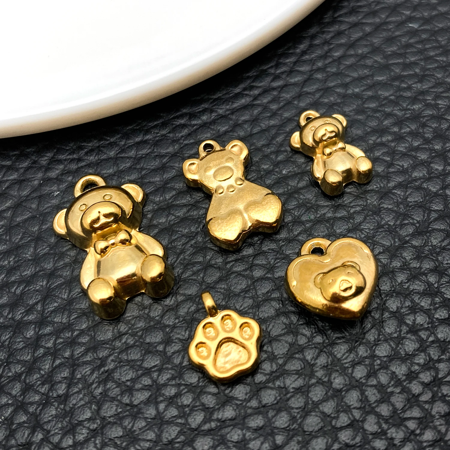2/5pcs/Lot Hight Quality Non Fading Stainless Steel Little bear Claws Charms Fit Bracelet Necklace Pendant DIY Jewelry Gift ﻿