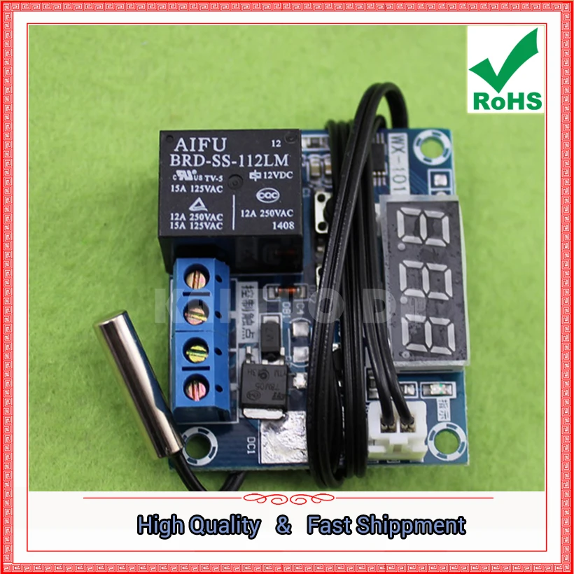 DC12V Power Supply Motherboard + Sensor WX-101 SMD High Precision Digital Temperature Controller DC 12V Module Board (E2A1)