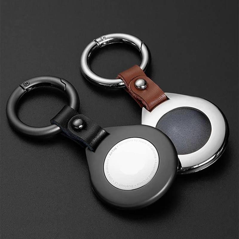 Porte-clés Pour Airtag Apple - Fixation Sécurisée Avec Aimants Et Mousqueton - Design Discret En Aluminium Argenté - Anti-perte Pour Clés, Sacs, Animaux