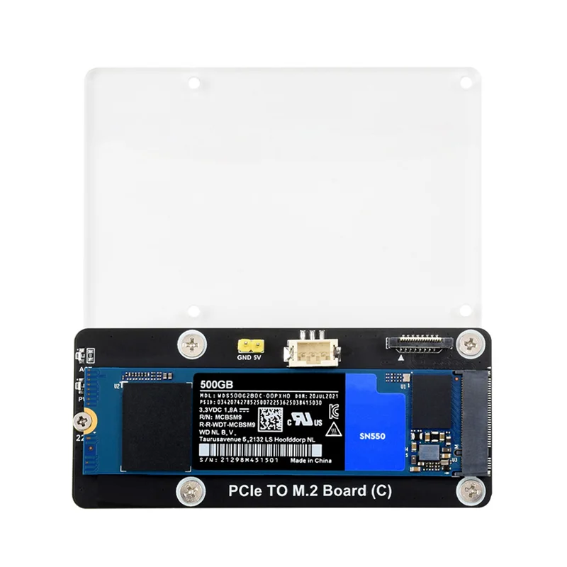 BAAE For Rpi 5 PCIE To M.2 Adapter Board For Raspberry Pi 5 PCIE To M.2 Nvme 2230/2242/2260/2280 SSD Expansion Board Easy Instal