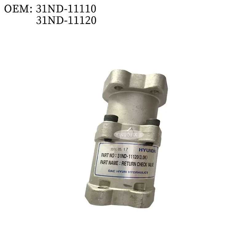 For Hyundai R385-9 455-9 505-7 385-9T oil return check valve (pressure value 1.5/3.0) OEM: 31ND-11110 31ND-11120 excavator parts