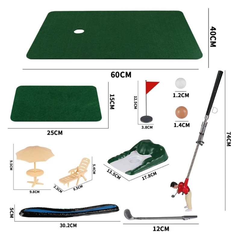 Minitype Golfer Set Conjunto acessórios golfe para crianças Jogo golfe interno Jogo golfe engraçado