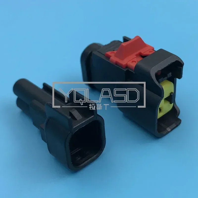 1 Set 2 Way AC Assembly EV6 Fuel Injector Socket Nozzle Automotive Waterproof Electrical Cable Connector Car Plug For Auto