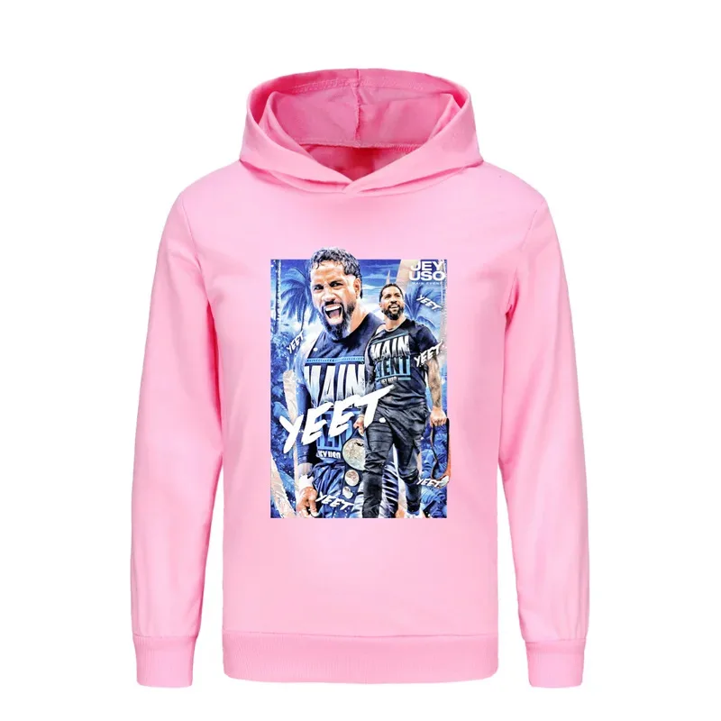 

25COSГорячая распродажа, детская толстовка с капюшоном WWE Uso Yeet, весенне-осенняя тонкая толстовка WWE, пуловер для товаров, брюки, детские фанаты борьбы Cl